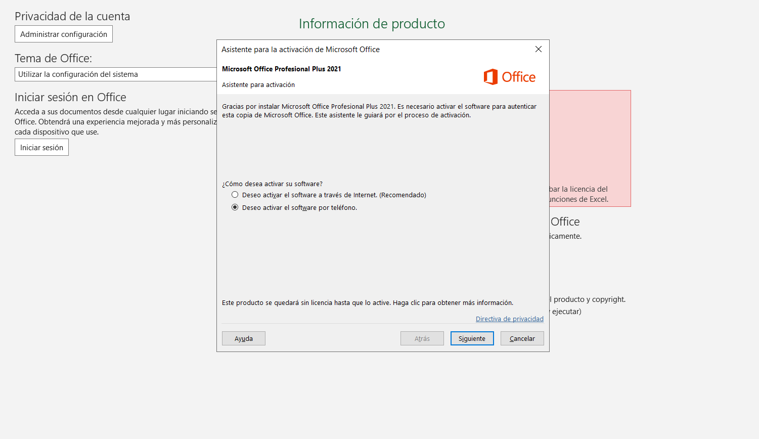 Cómo Activar Office 2021 con Activación Telefónica